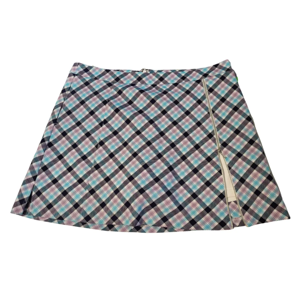 Lady Hagen Purple, Navy & Aqua Plaid Women's Golf Skort Size 12