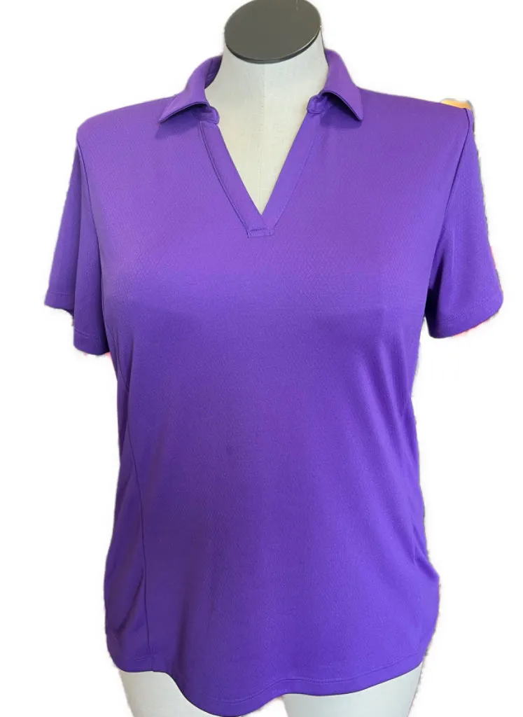 Lady Hagen Purple V-Neck Golf Polo Size XL