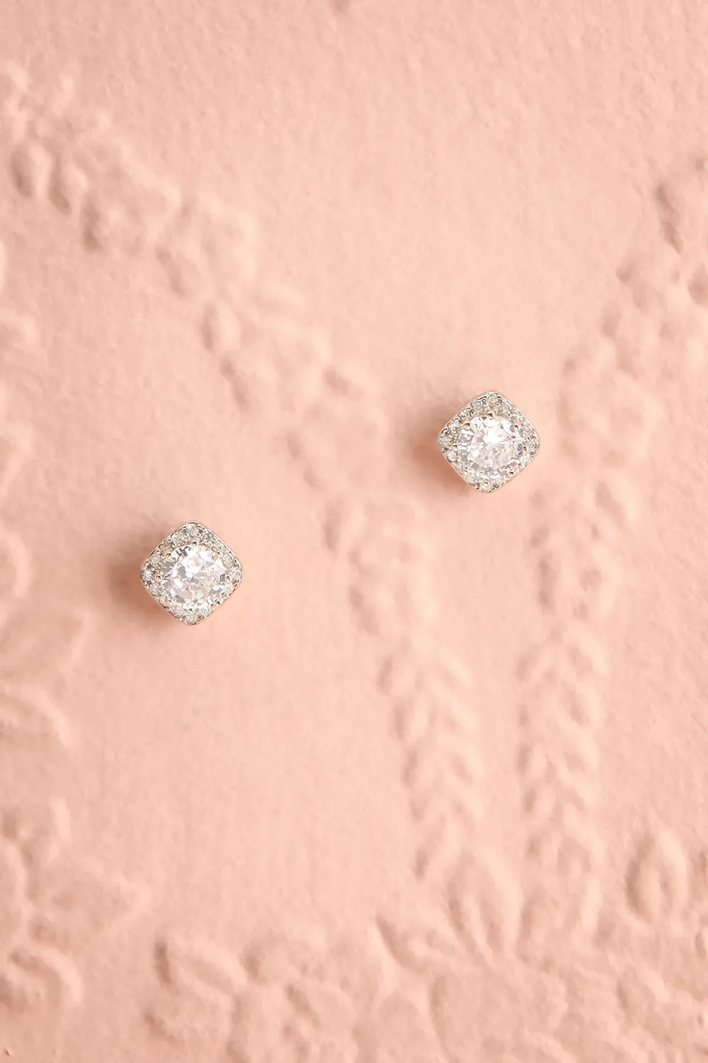 Lambda | Square Crystal Earrings