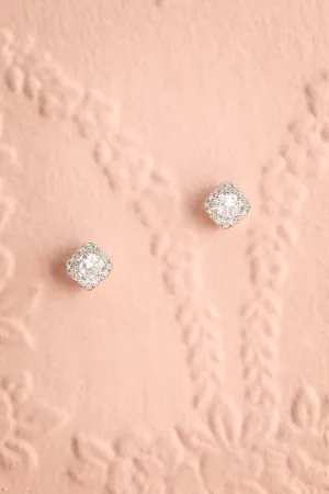 Lambda | Square Crystal Earrings