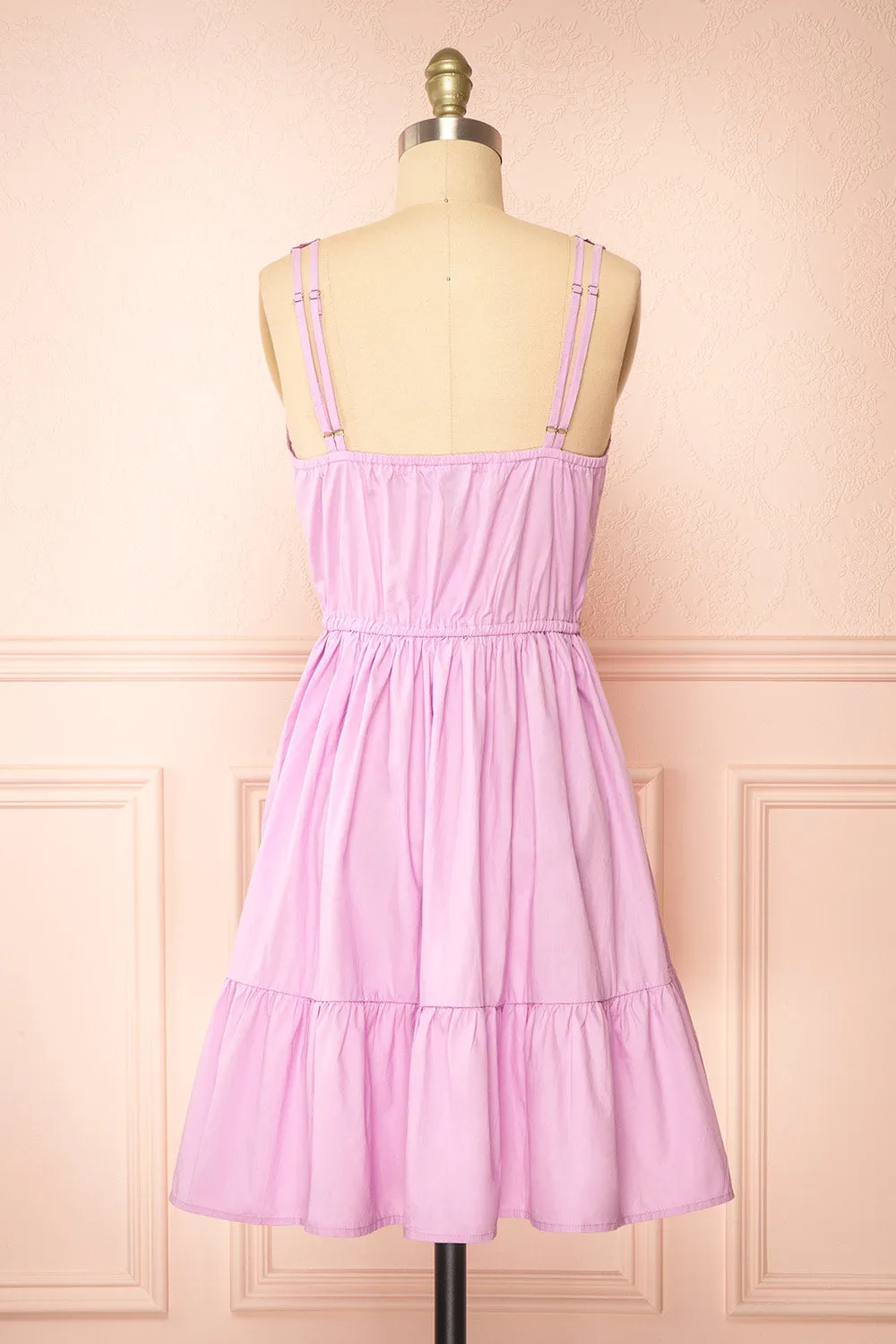 Lenora Lilac | Short A-line Dress w/ Elastic Waist