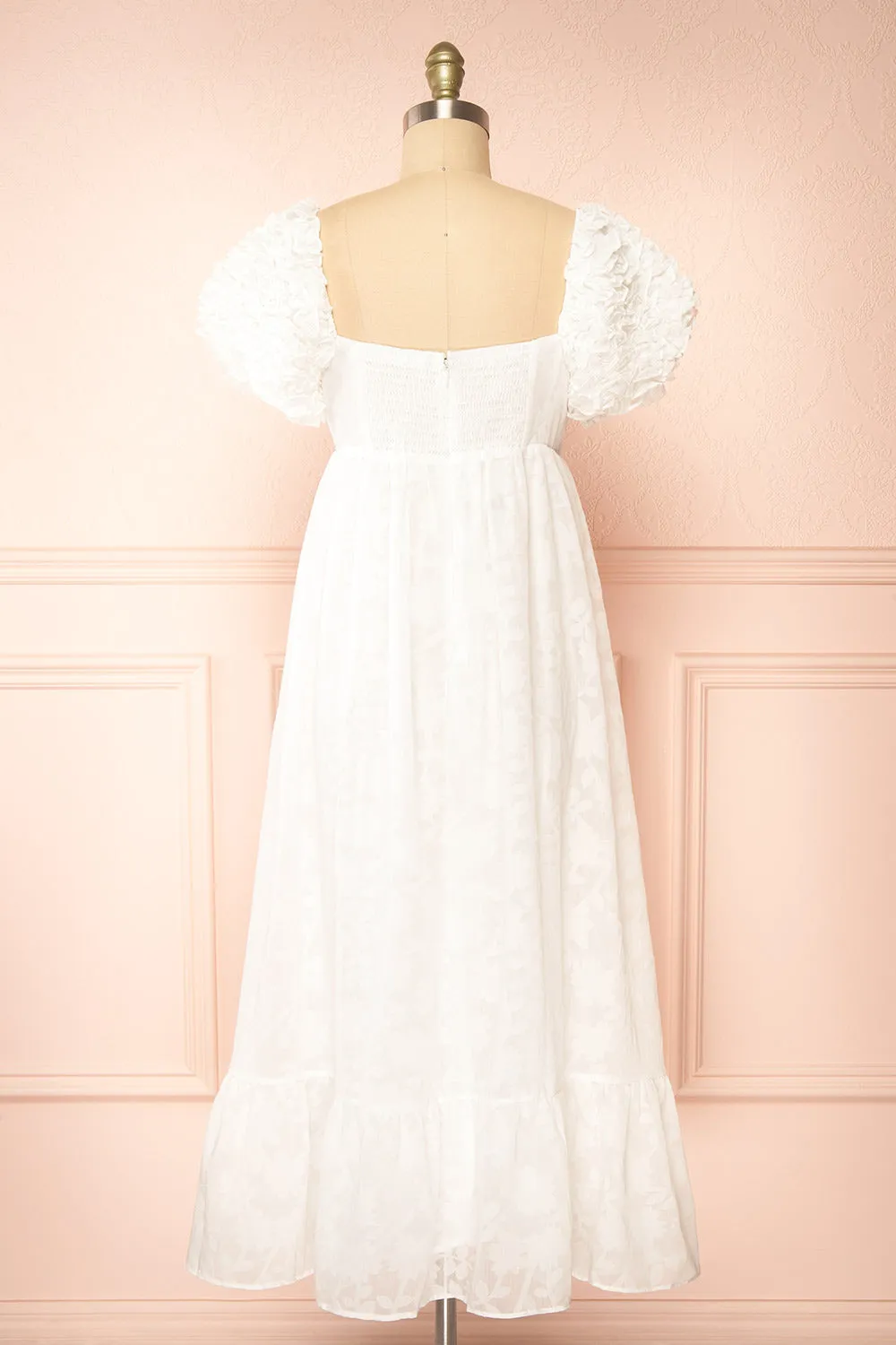Leviosa White | Midi Dress w/ Empire Waist