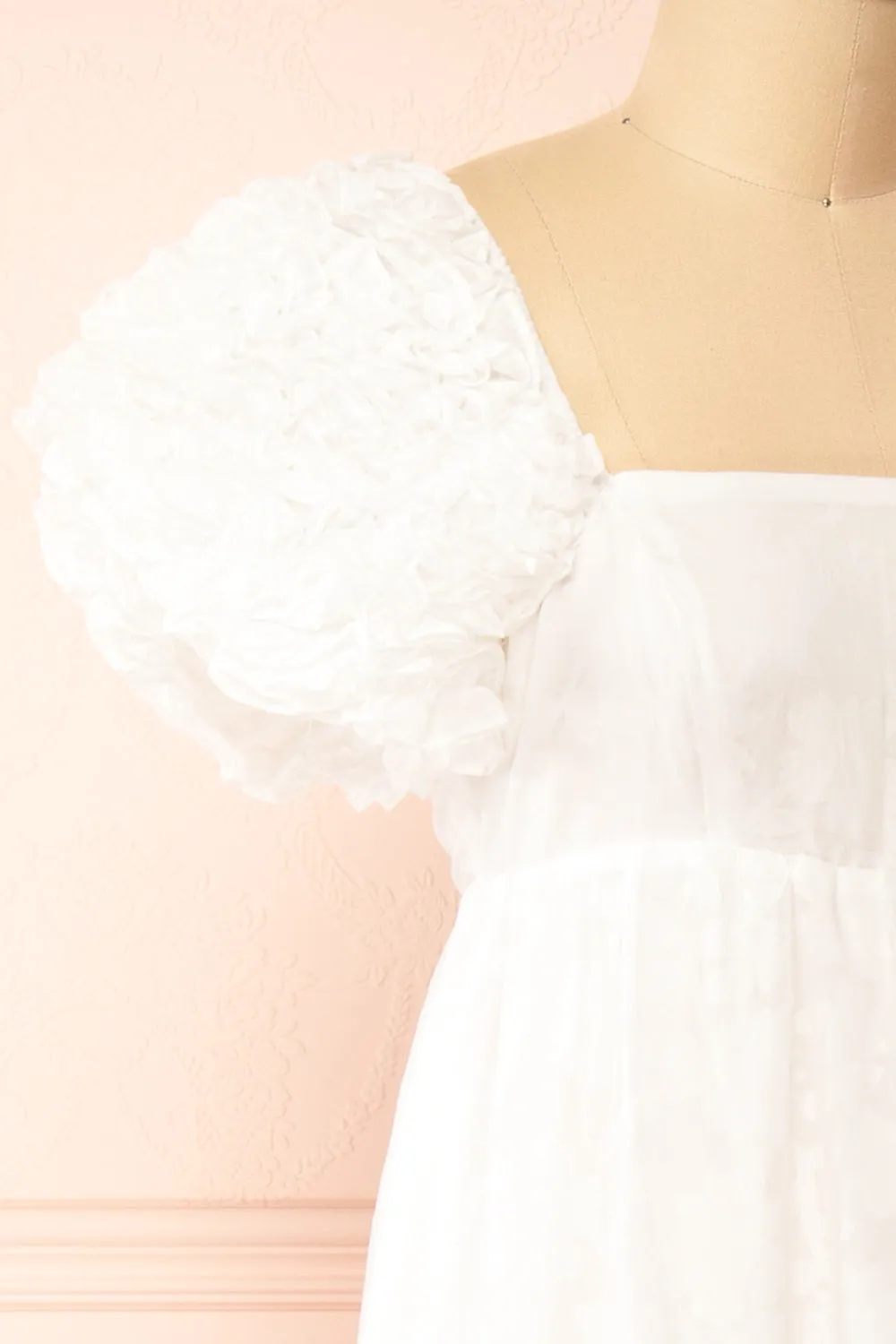 Leviosa White | Midi Dress w/ Empire Waist