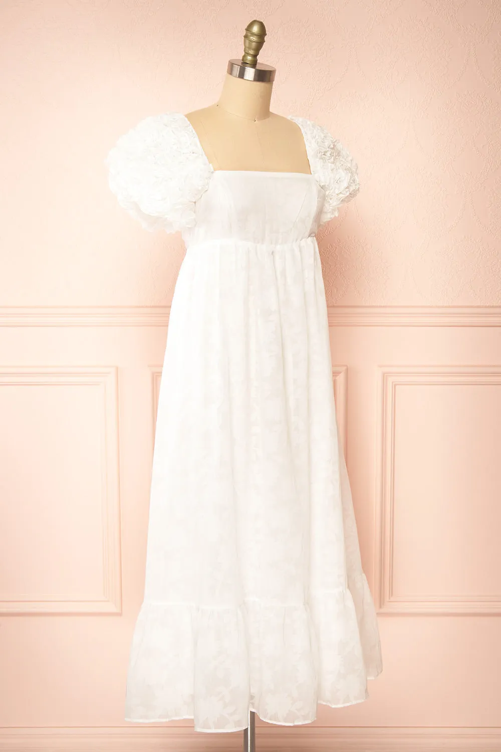 Leviosa White | Midi Dress w/ Empire Waist