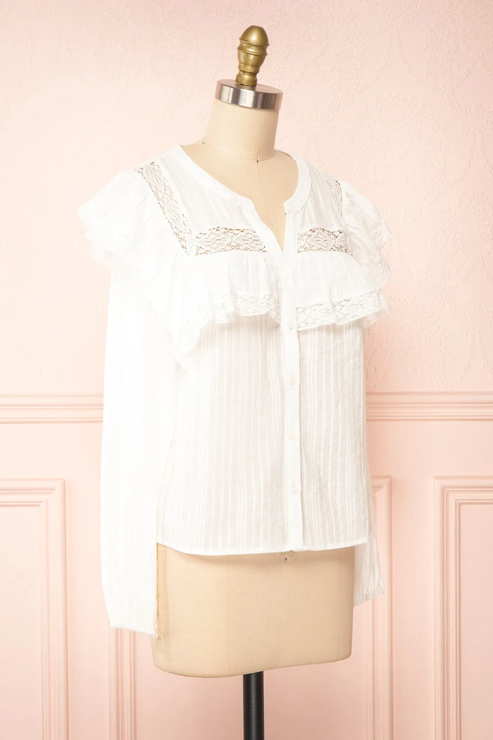 Liberalis | Striped Blouse w/ Ruffles