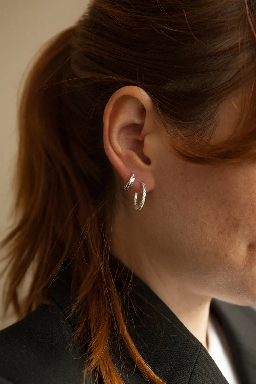 Liberta Gold | Square Snake Hoop Earrings