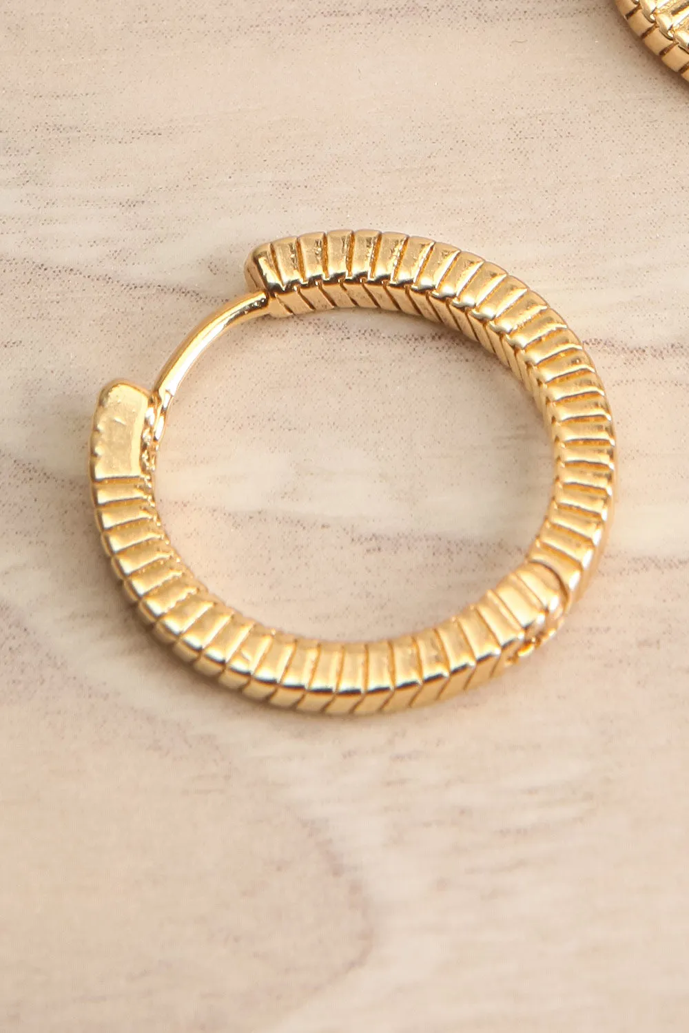 Liberta Gold | Square Snake Hoop Earrings