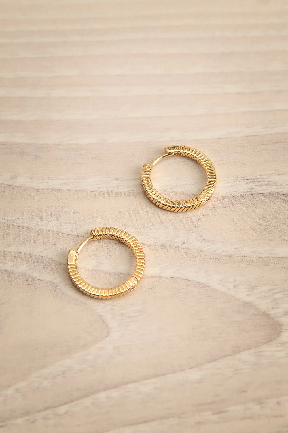 Liberta Gold | Square Snake Hoop Earrings