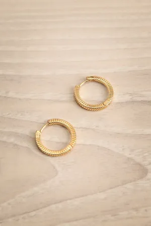Liberta Gold | Square Snake Hoop Earrings