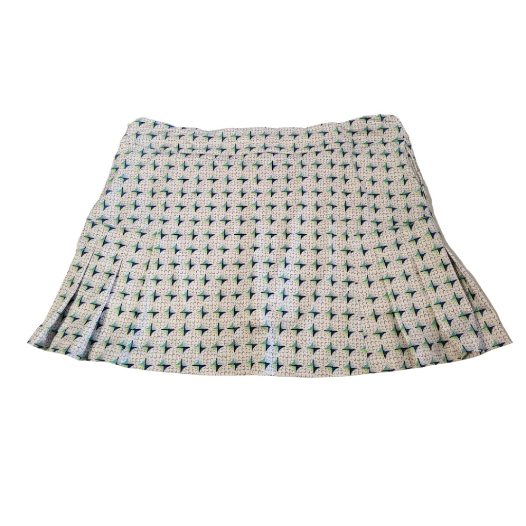 Lillie James White Blue & Lime Print Golf Skort Size XL