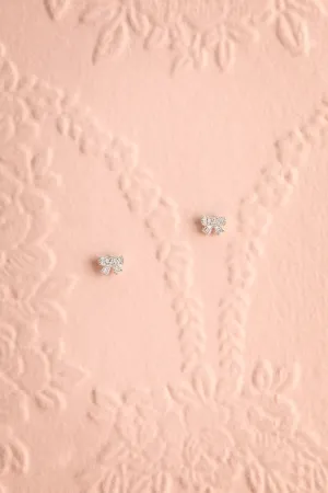 Lonlon | Bow Stud Earrings w/ Crystals