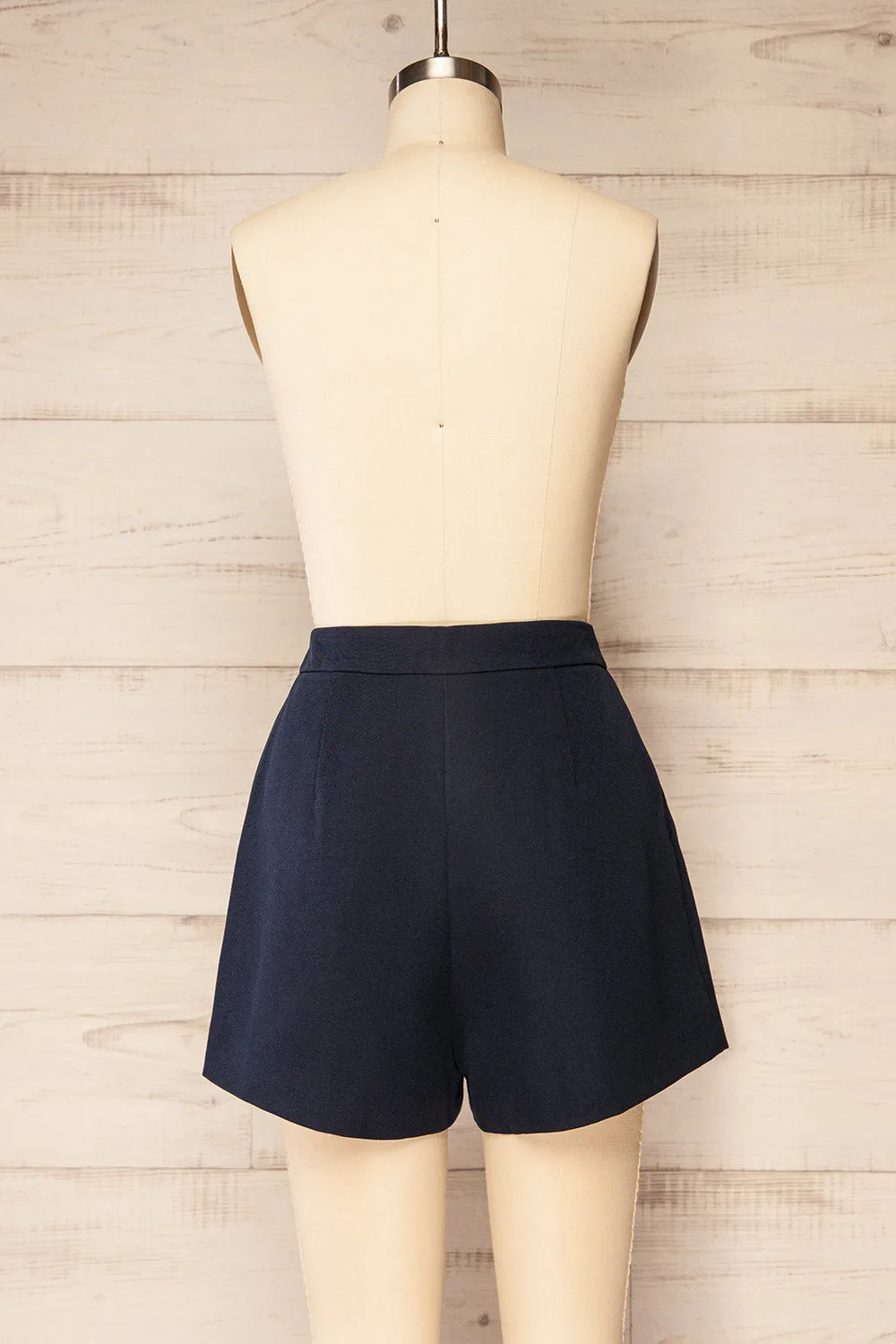 Lonsdale Navy | High-Waisted Shorts w/ Pockets