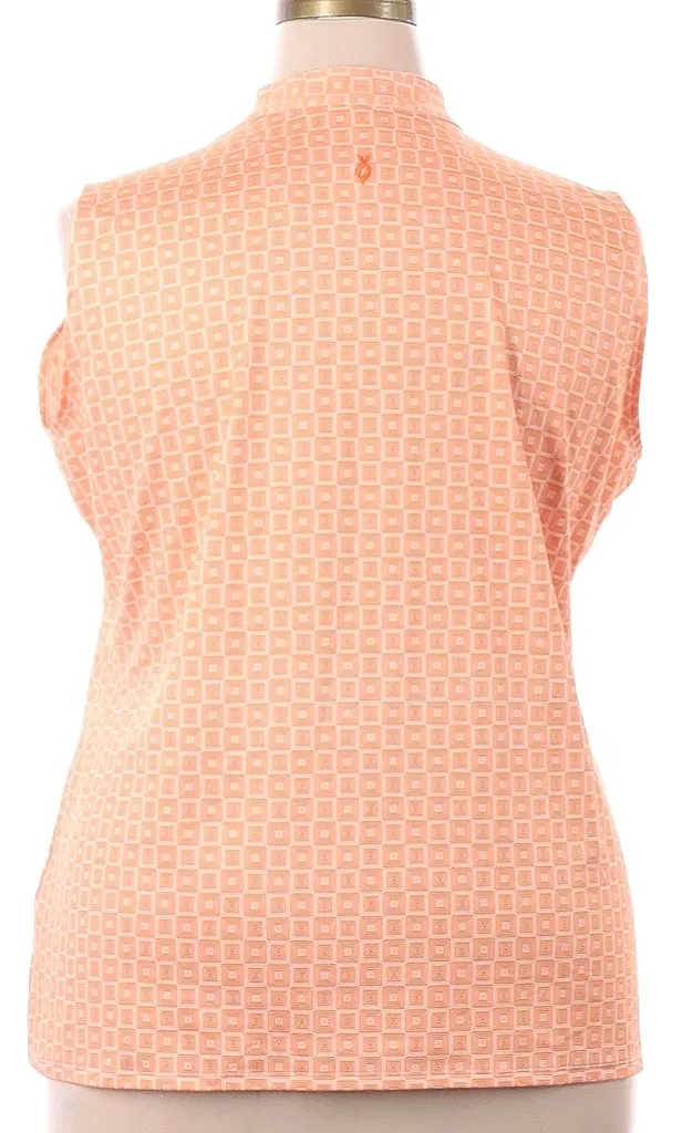Lopez Orange Patterned Sleeveless Golf Top Size XXL. MSP$85
