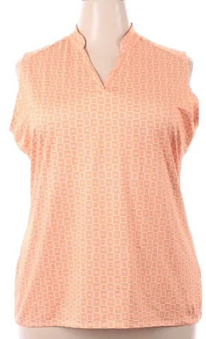 Lopez Orange Patterned Sleeveless Golf Top Size XXL. MSP$85