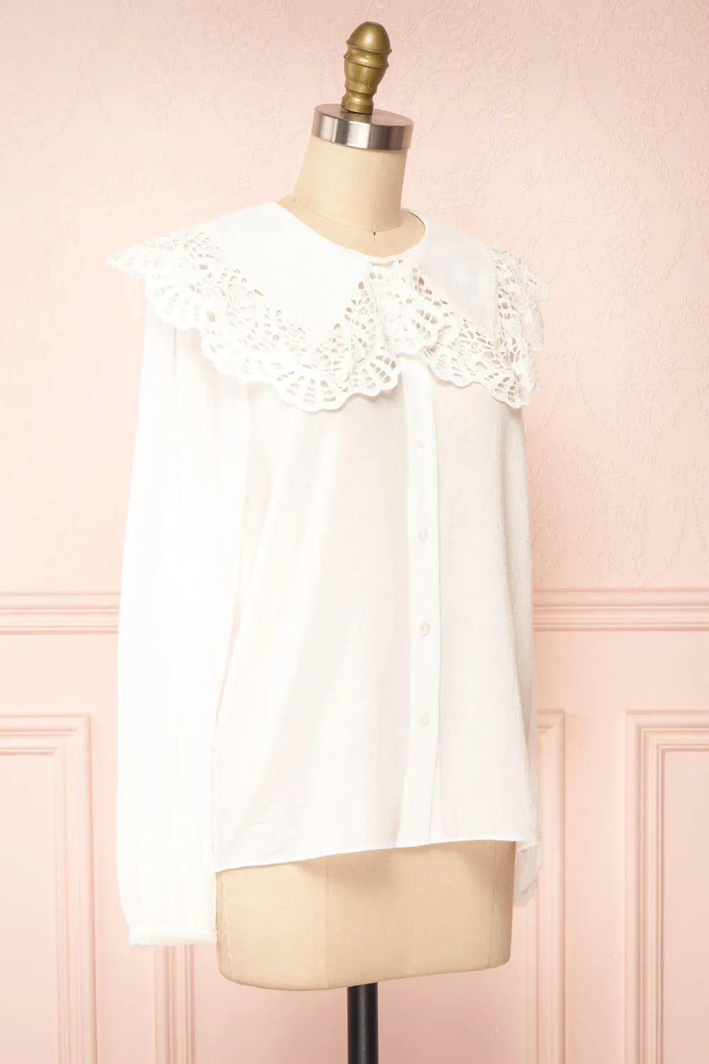 Lorelei | Peter Pan Collar Blouse w/ English Embroidery