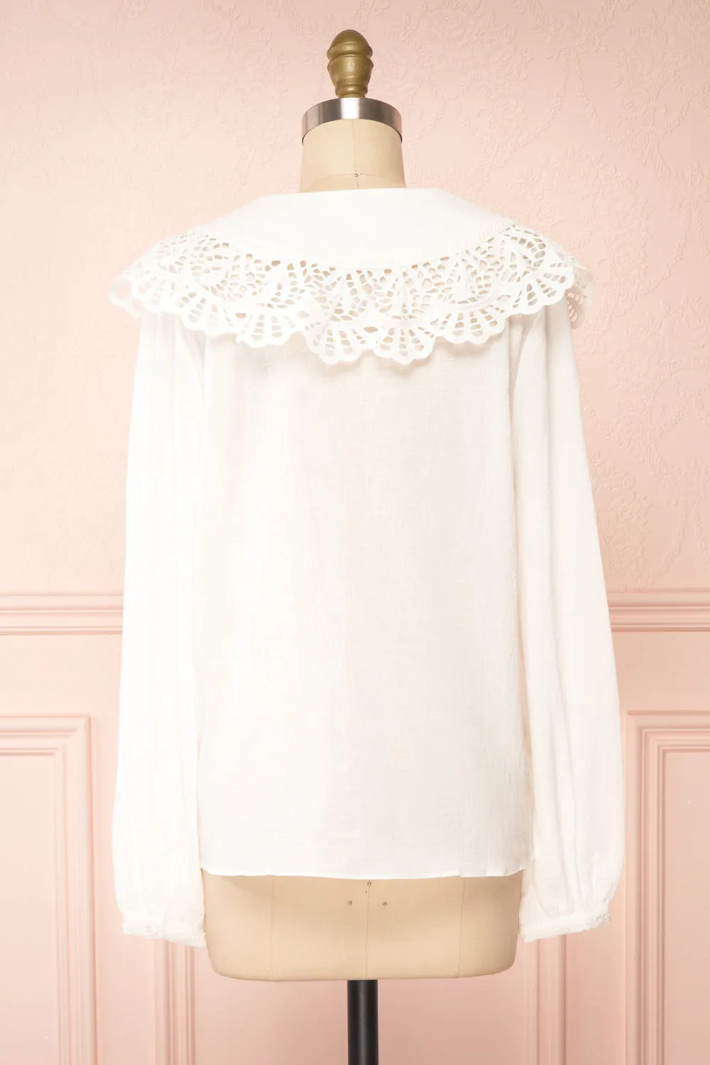 Lorelei | Peter Pan Collar Blouse w/ English Embroidery