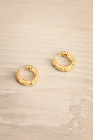 Lorenthym Gold | Textured Hoop Earrings