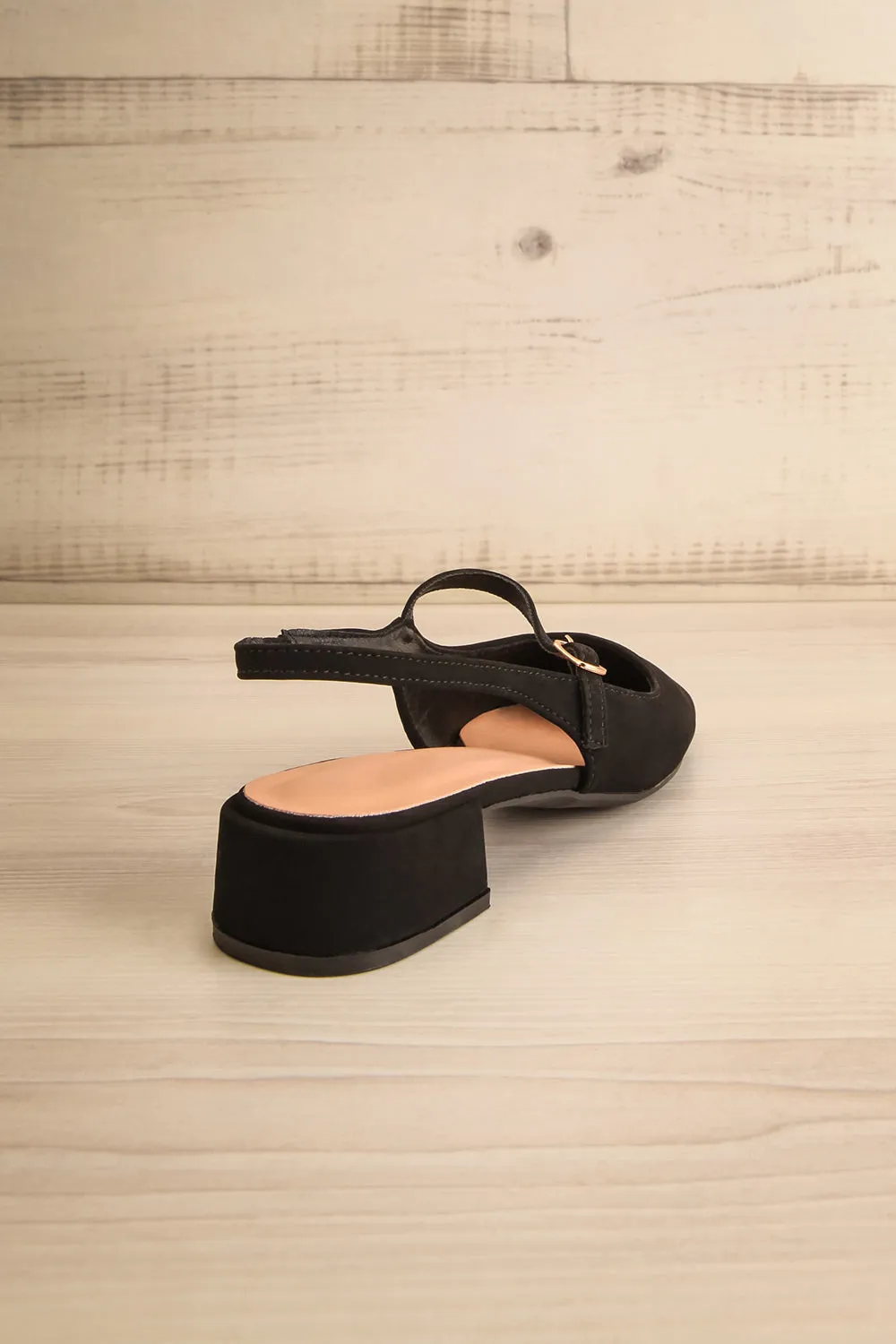Lulu Black | Velvet Sling-back Heels