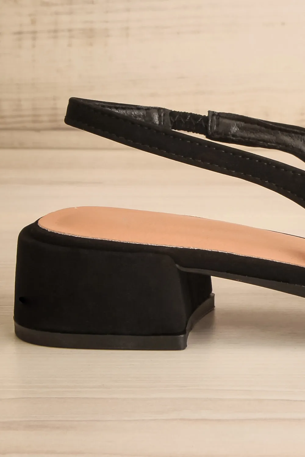 Lulu Black | Velvet Sling-back Heels