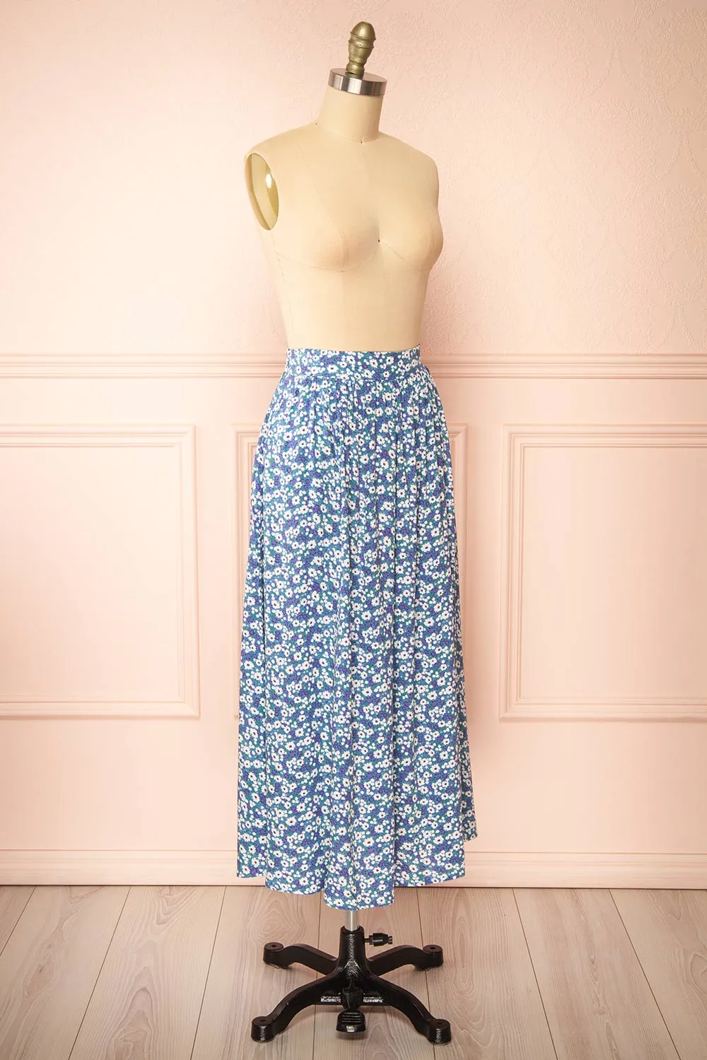 Luny | Long Floral Skirt w/ Pockets