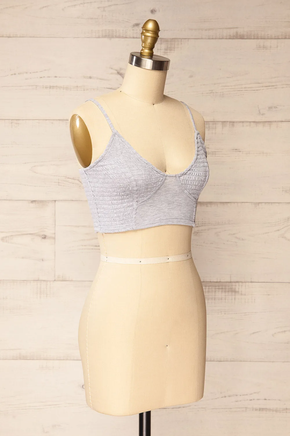 Lustleigh Grey | Cropped Ruched Camisole