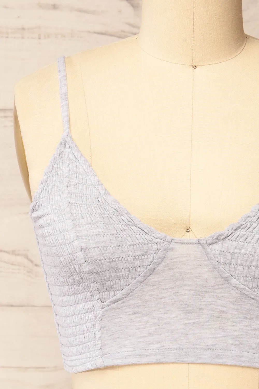 Lustleigh Grey | Cropped Ruched Camisole