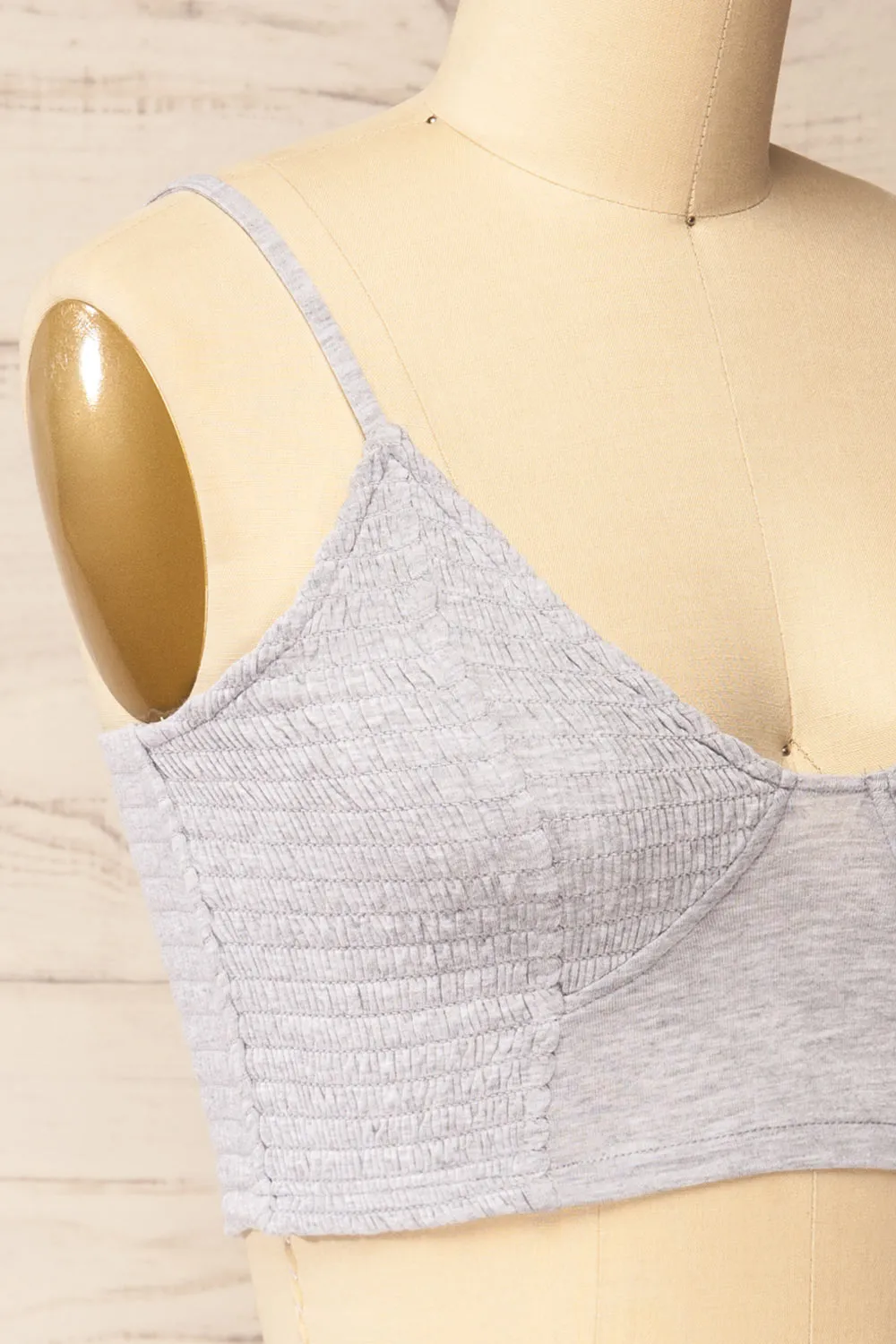 Lustleigh Grey | Cropped Ruched Camisole