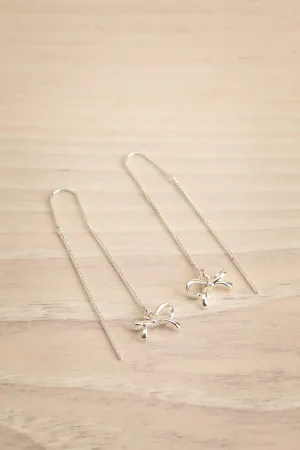 Lysandra Silver | Thread Through Earrings w/ Bow