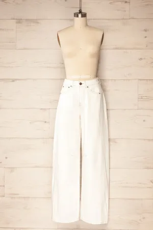 Mabutsane | High-Waisted White Jeans