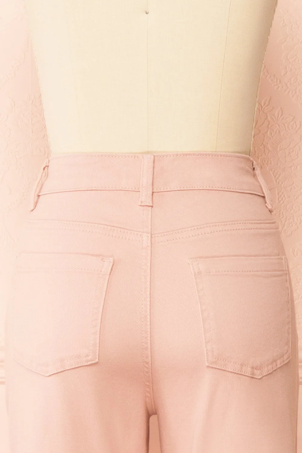 Madoka | Pink High-Waisted Denim Pants
