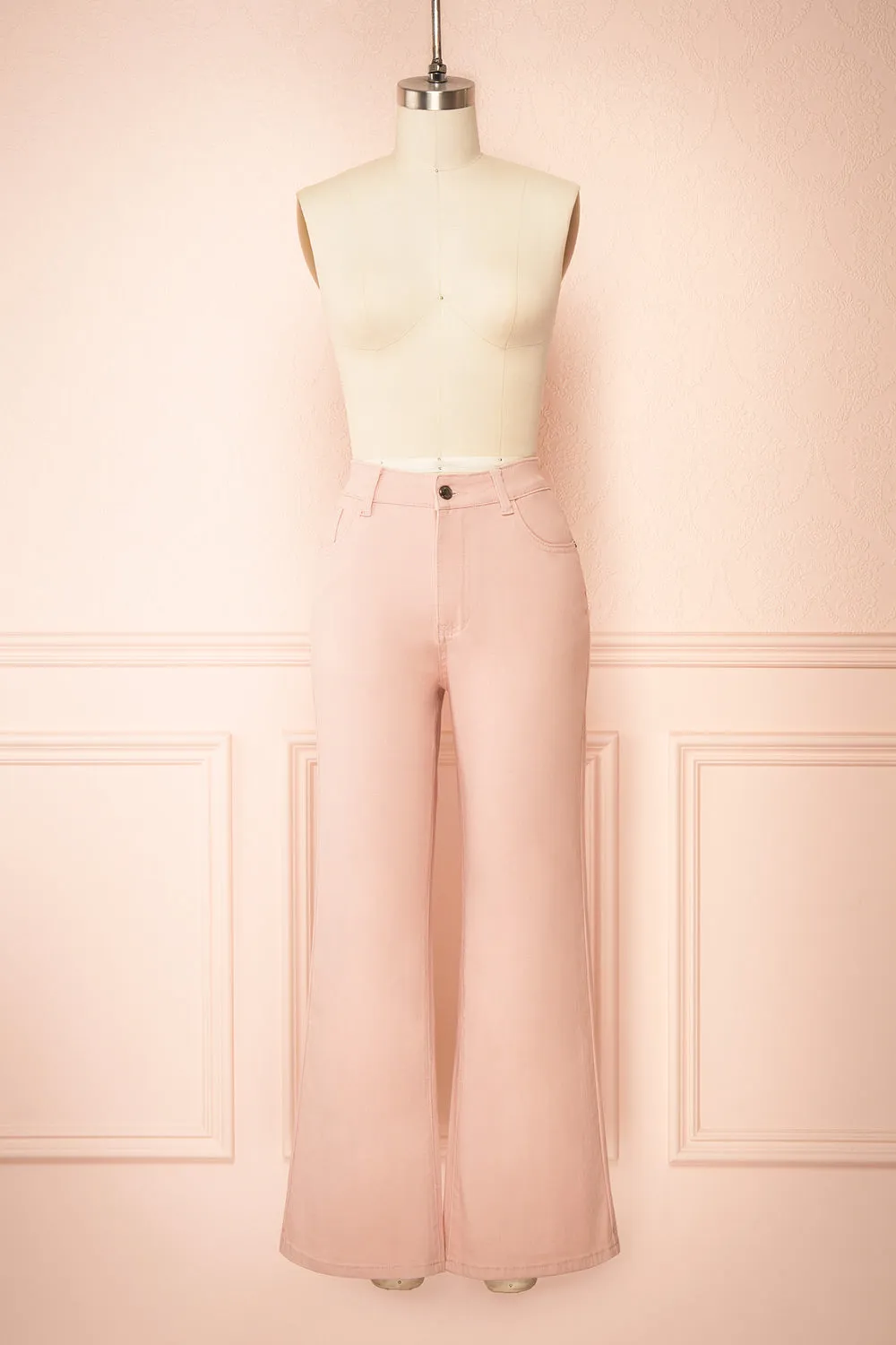 Madoka | Pink High-Waisted Denim Pants