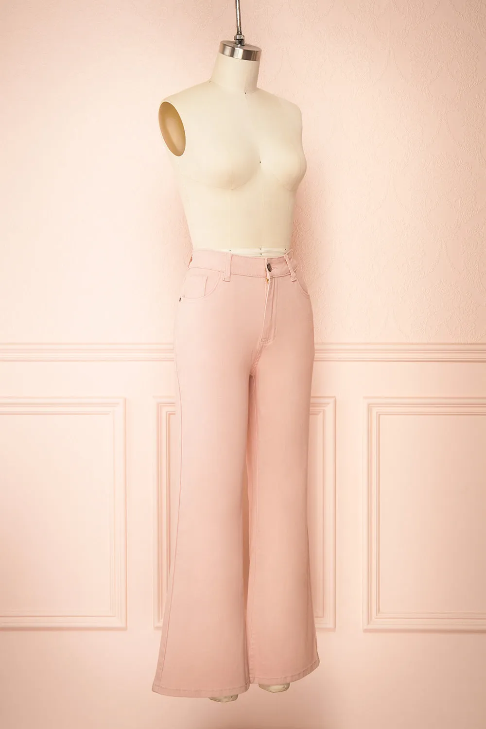 Madoka | Pink High-Waisted Denim Pants