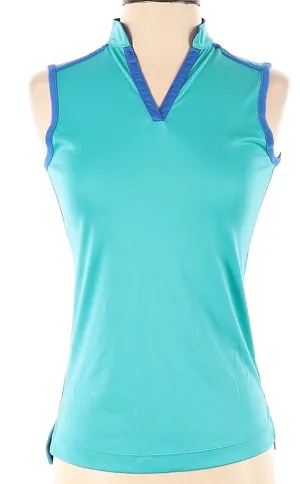 Maggie Lane Teal & Royal V-neck Sleeveless Golf Top Size XS