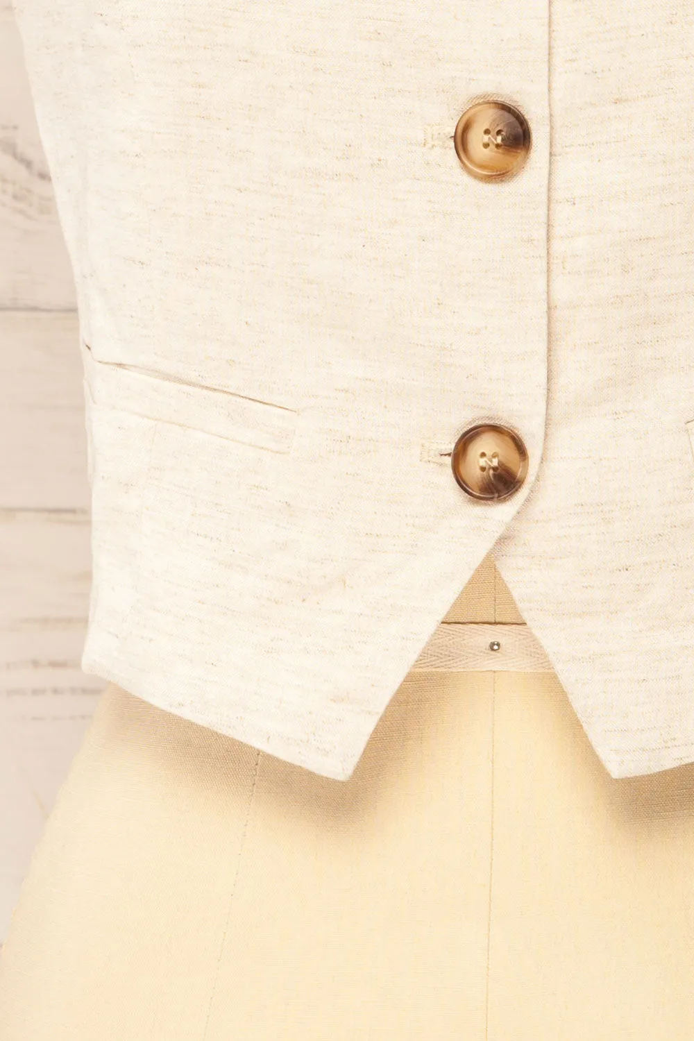 Malekhu | Beige Cropped Vest Top