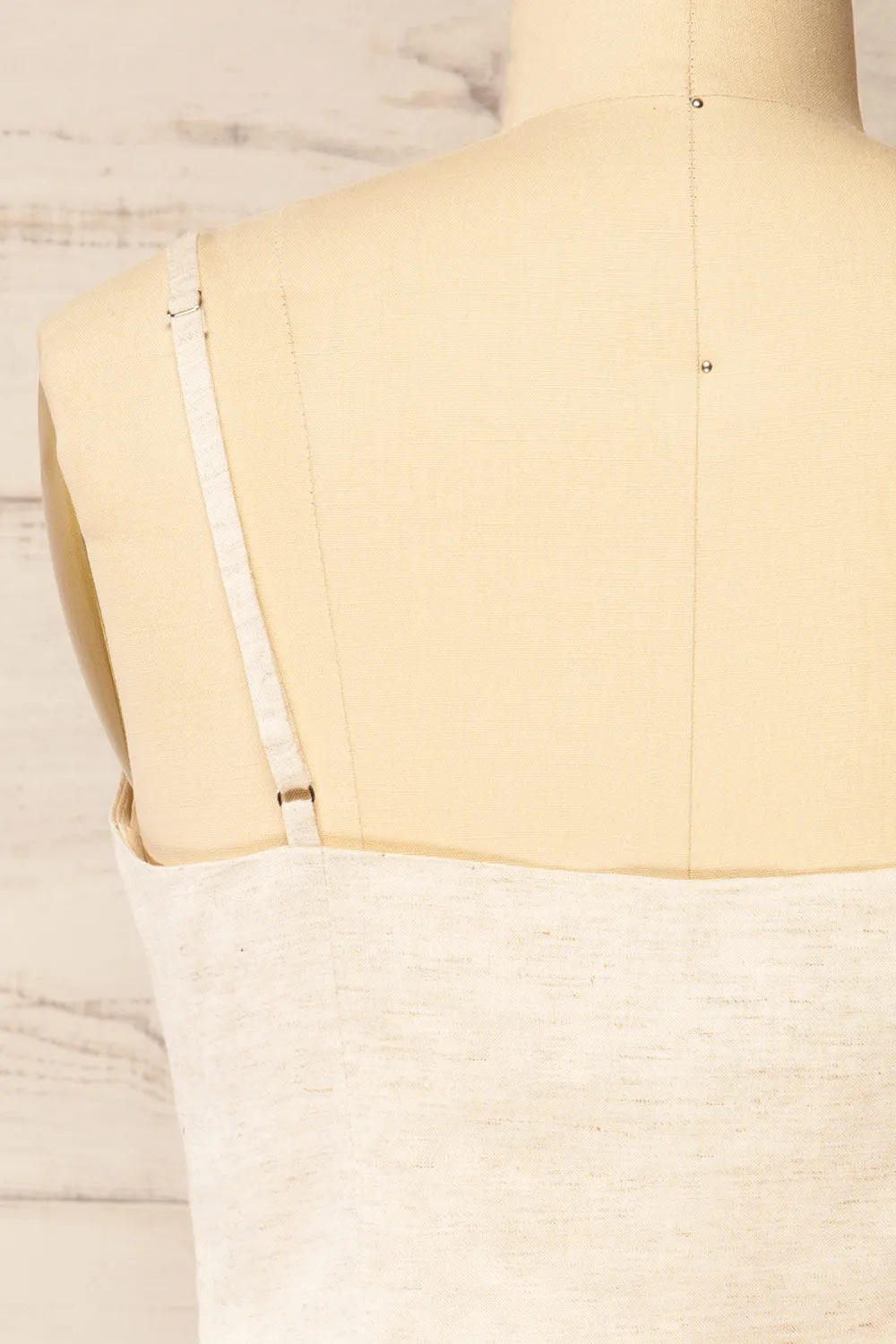 Malekhu | Beige Cropped Vest Top