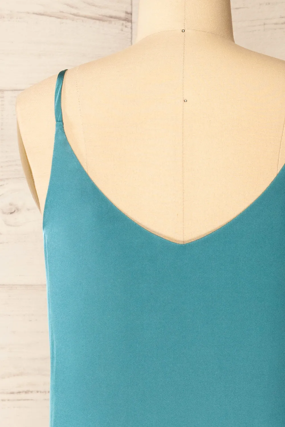 Manaus Teal | Satin Tank Top