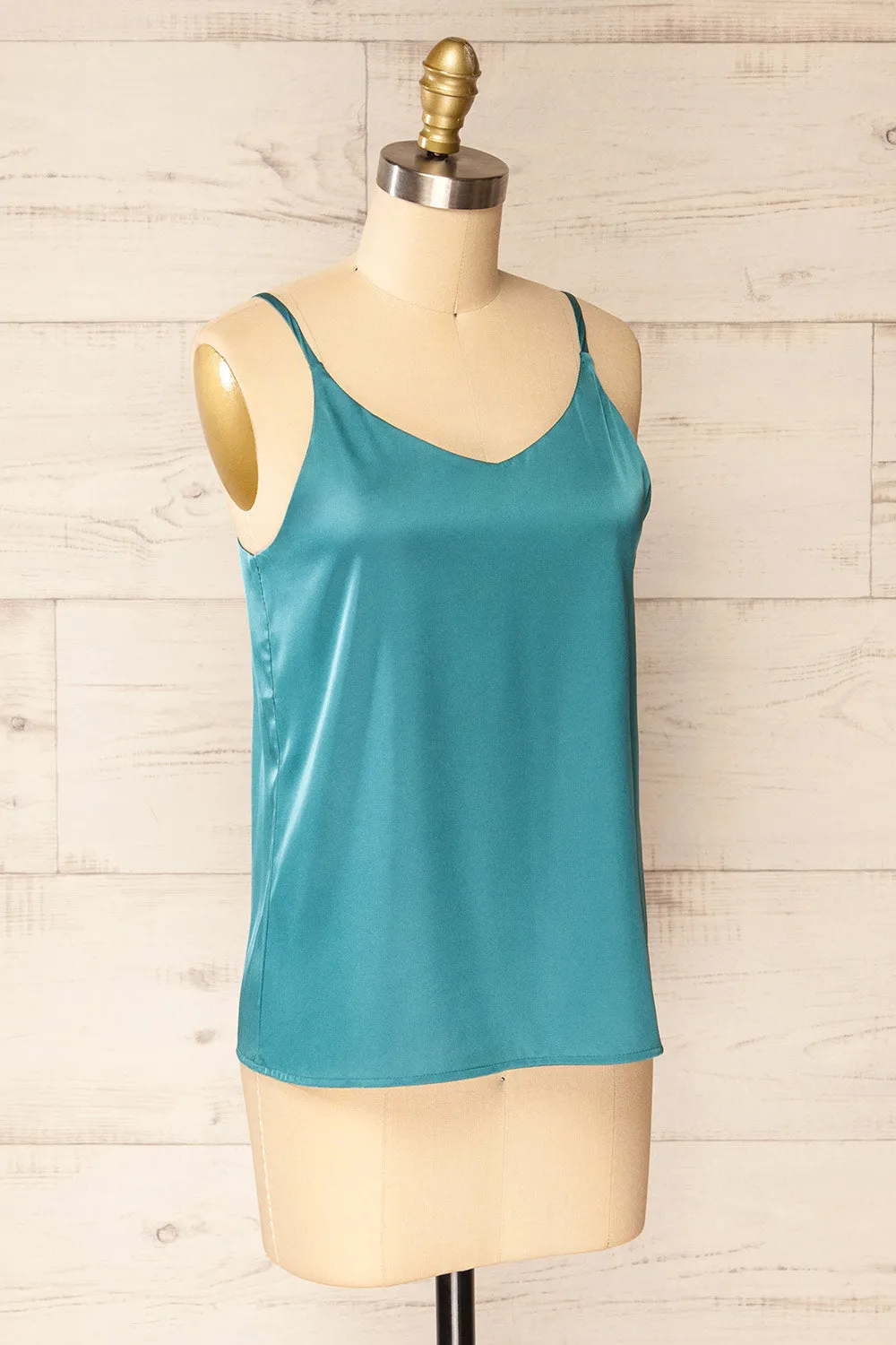Manaus Teal | Satin Tank Top