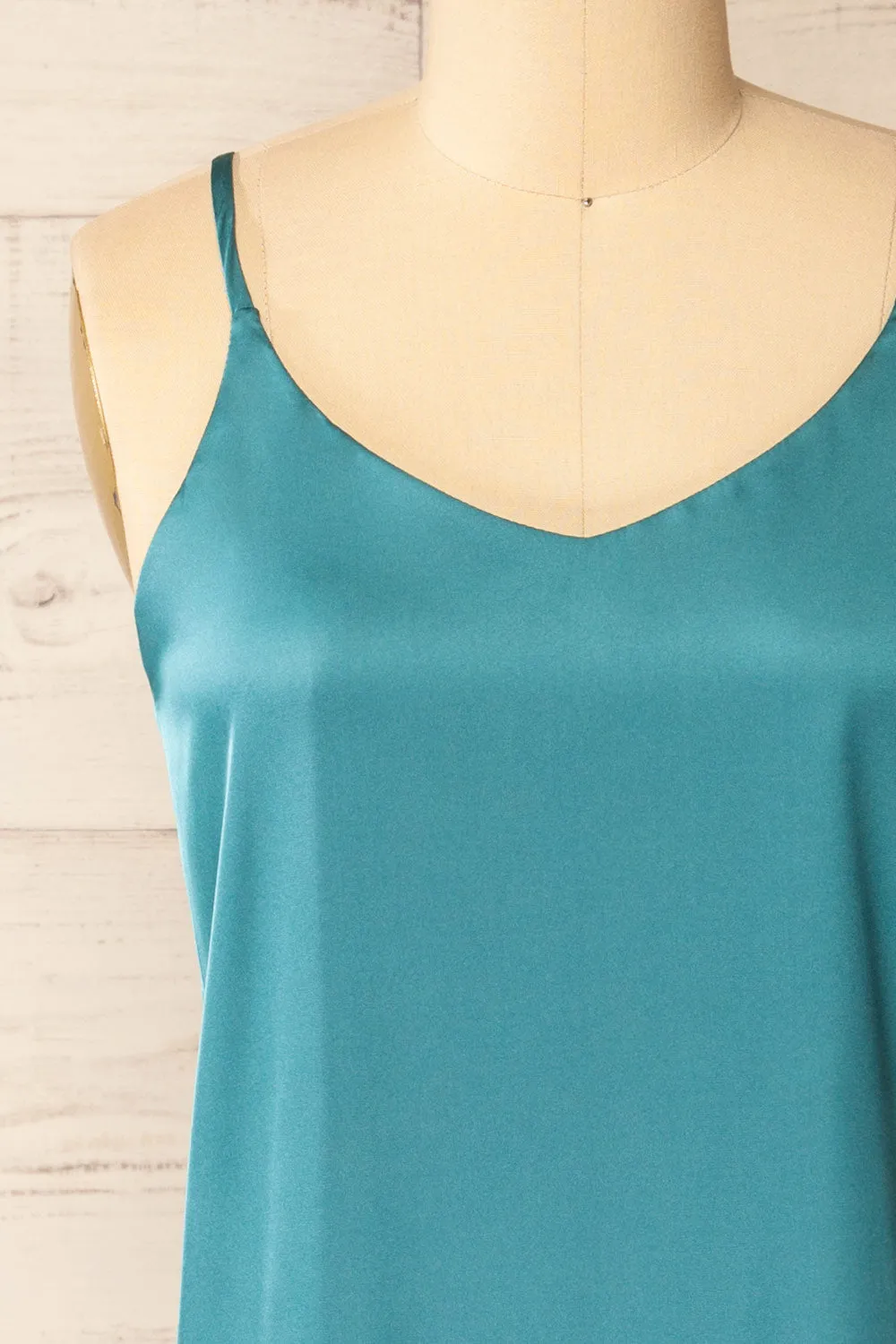 Manaus Teal | Satin Tank Top