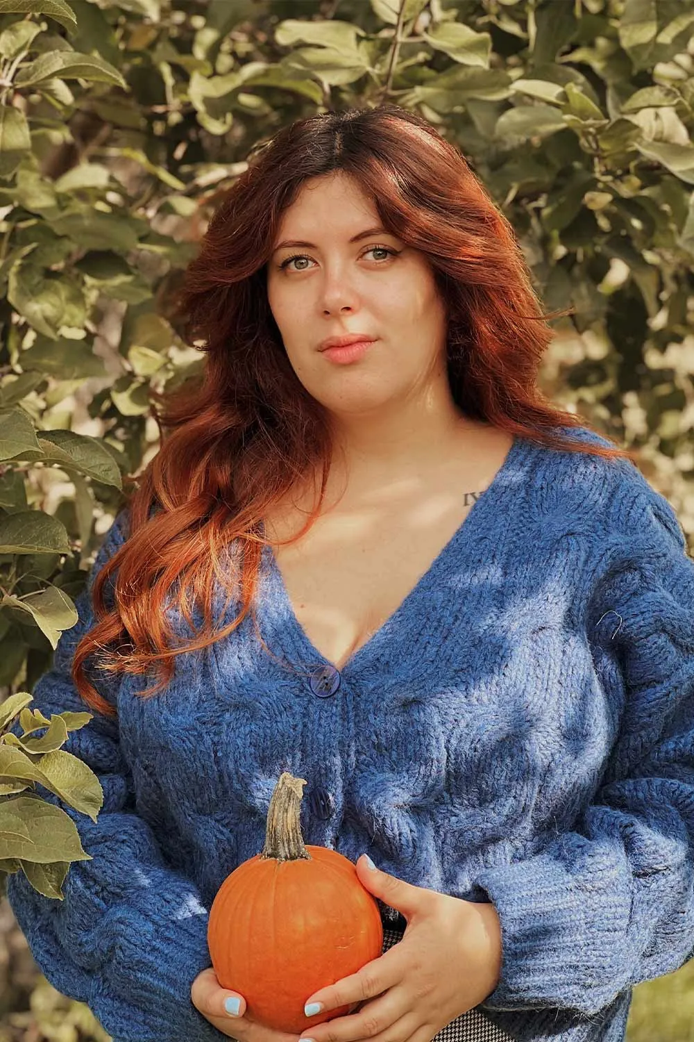 Manchester | Blue Button-Up Thick Knit Cardigan