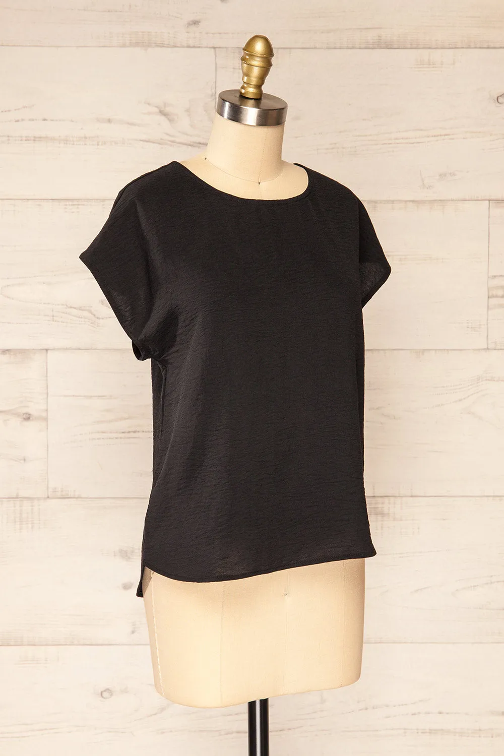 Margao Black | Wide Sleeve Top