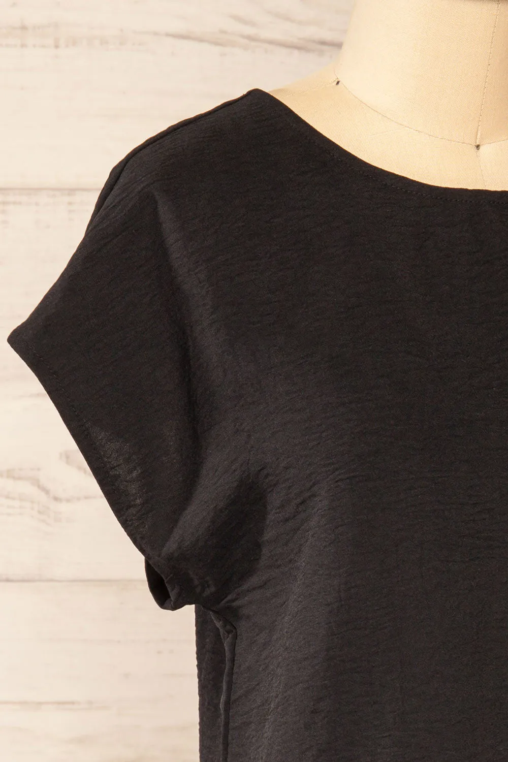 Margao Black | Wide Sleeve Top