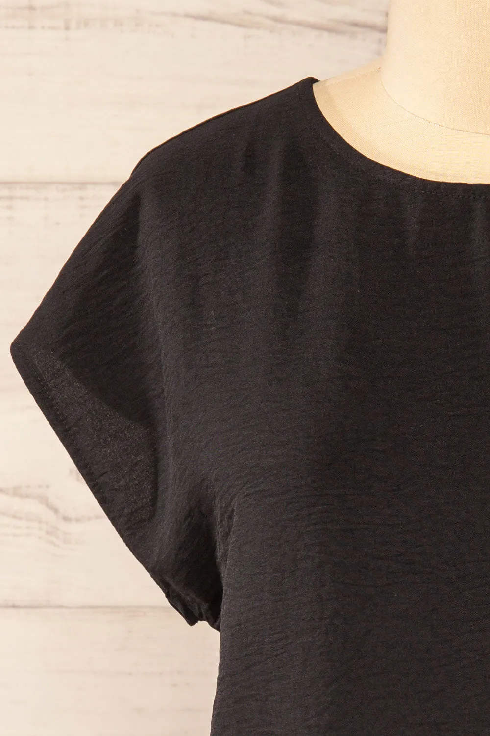 Margao Black | Wide Sleeve Top