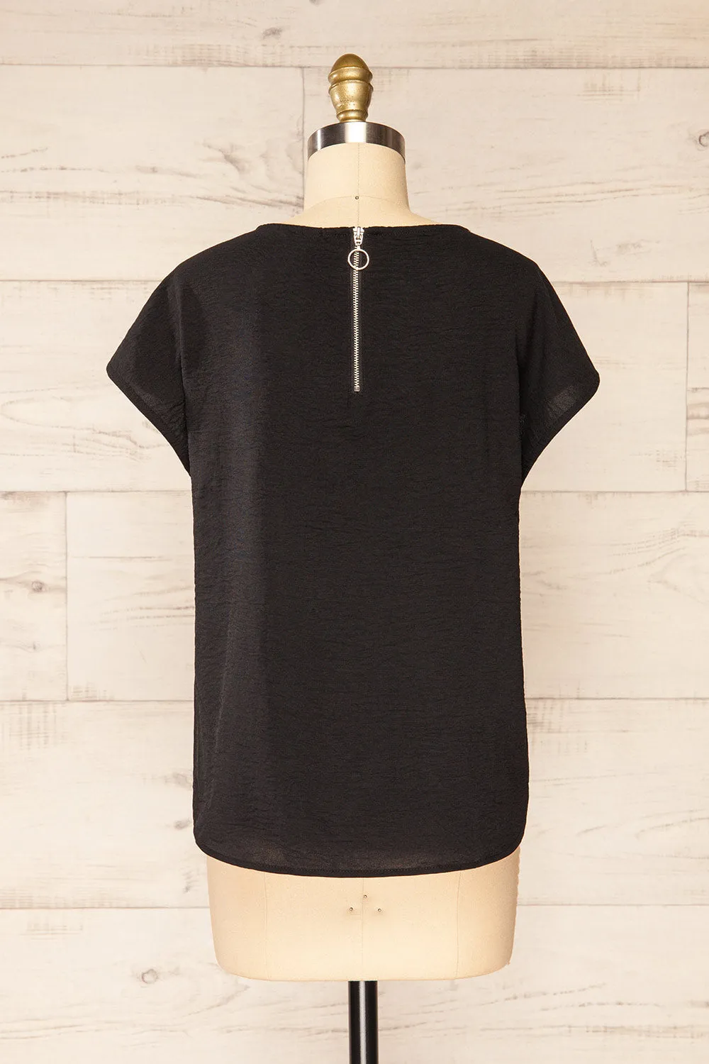 Margao Black | Wide Sleeve Top