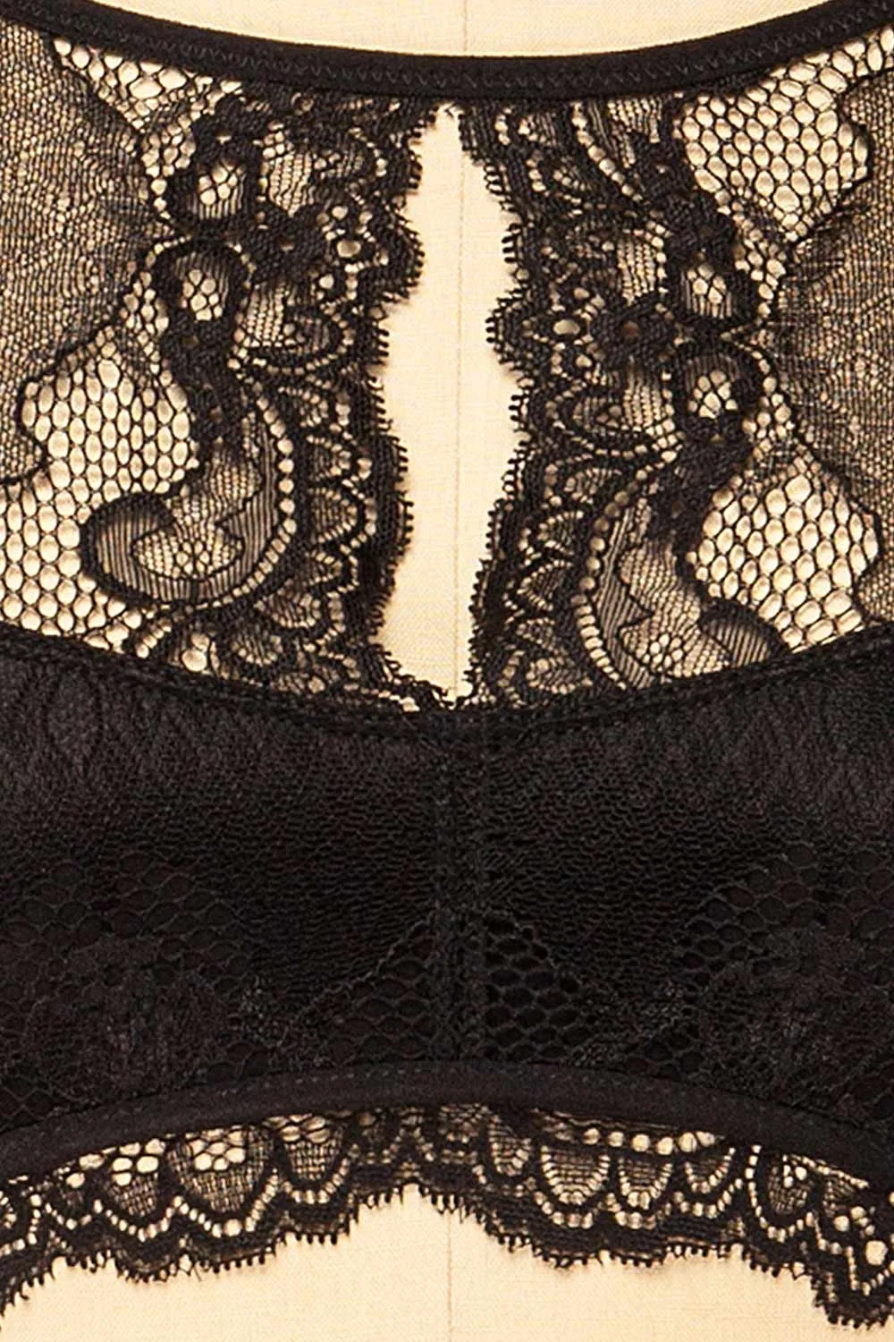 Maven | Black Lace Halter Bralette