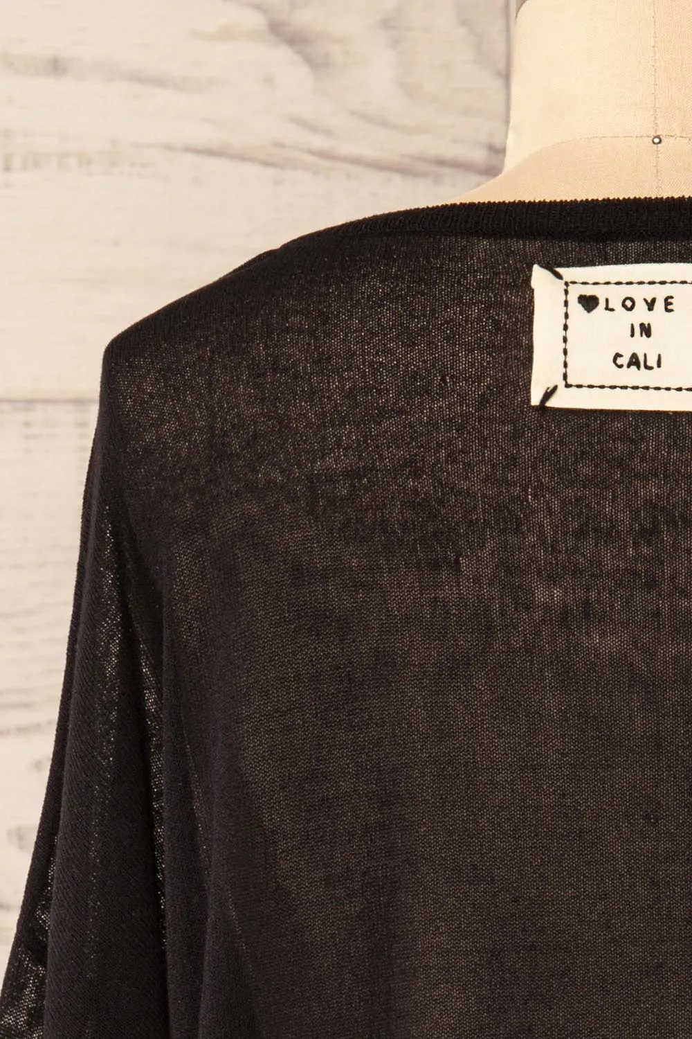 Melbourne Black | Sheer Oversized Long Sleeve Top