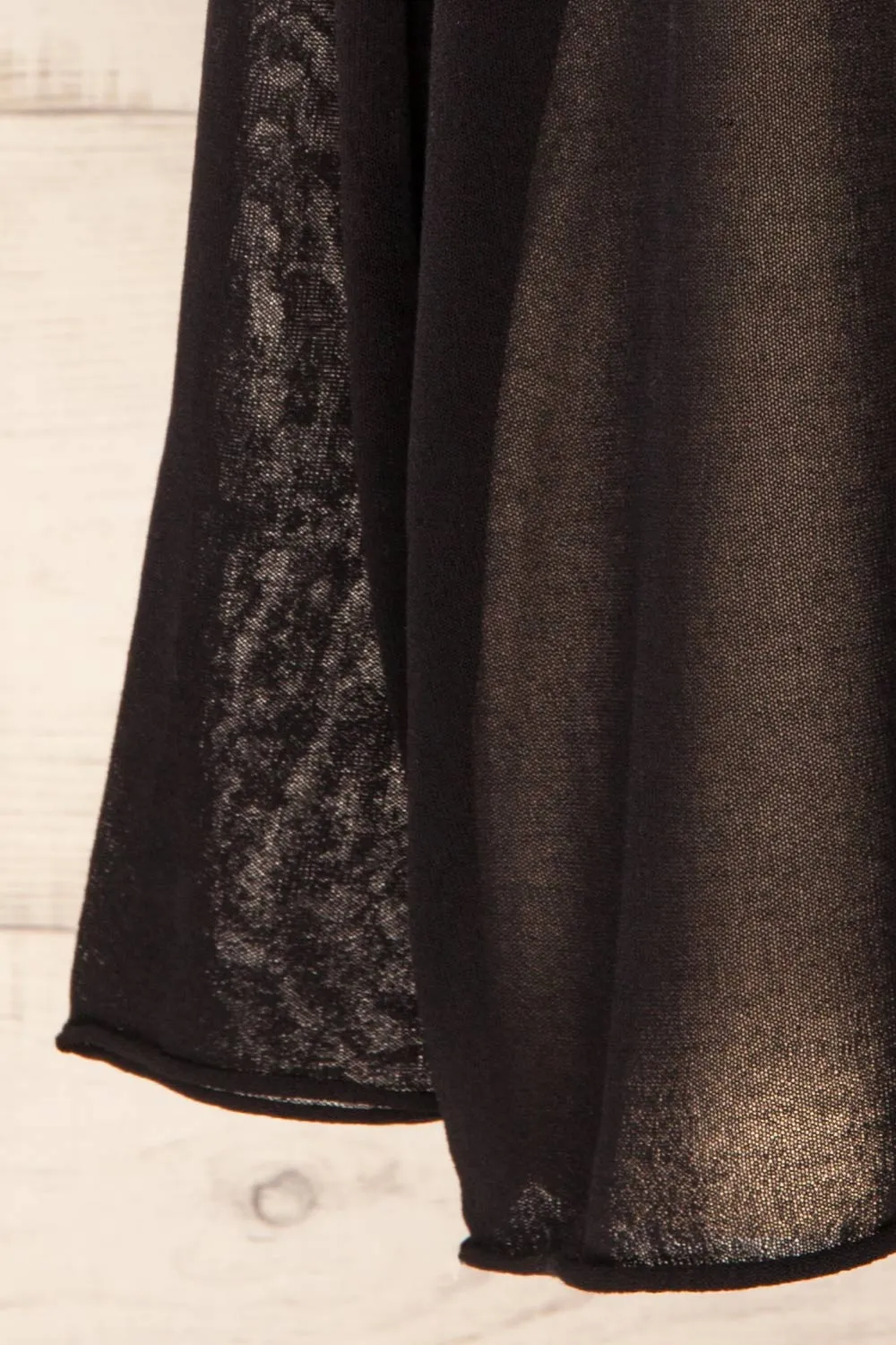 Melbourne Black | Sheer Oversized Long Sleeve Top