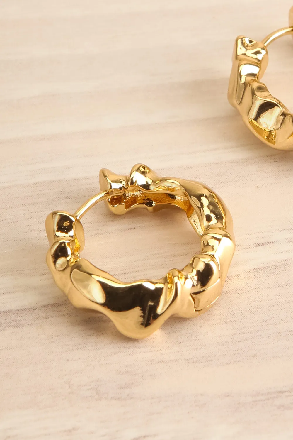 Mellia Gold | Recycled Textured Hoop Earrings