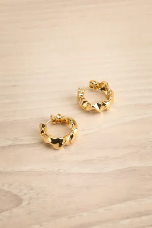 Mellia Gold | Recycled Textured Hoop Earrings