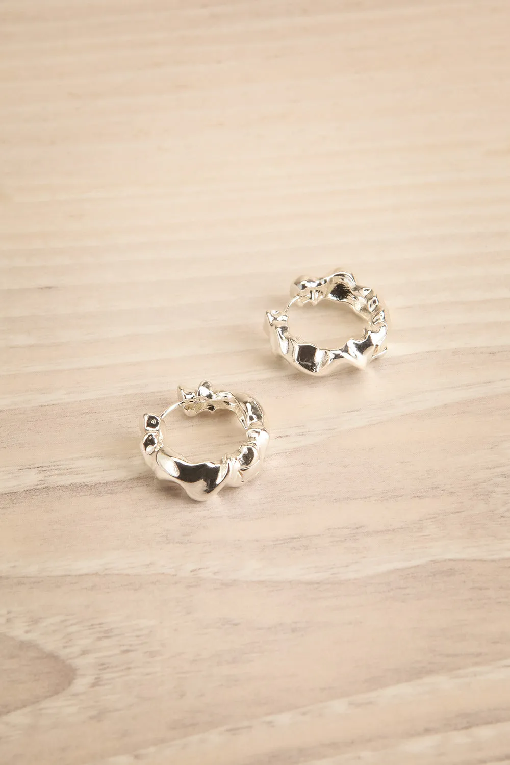 Mellia Silver | Recycled Textured Hoop Earrings