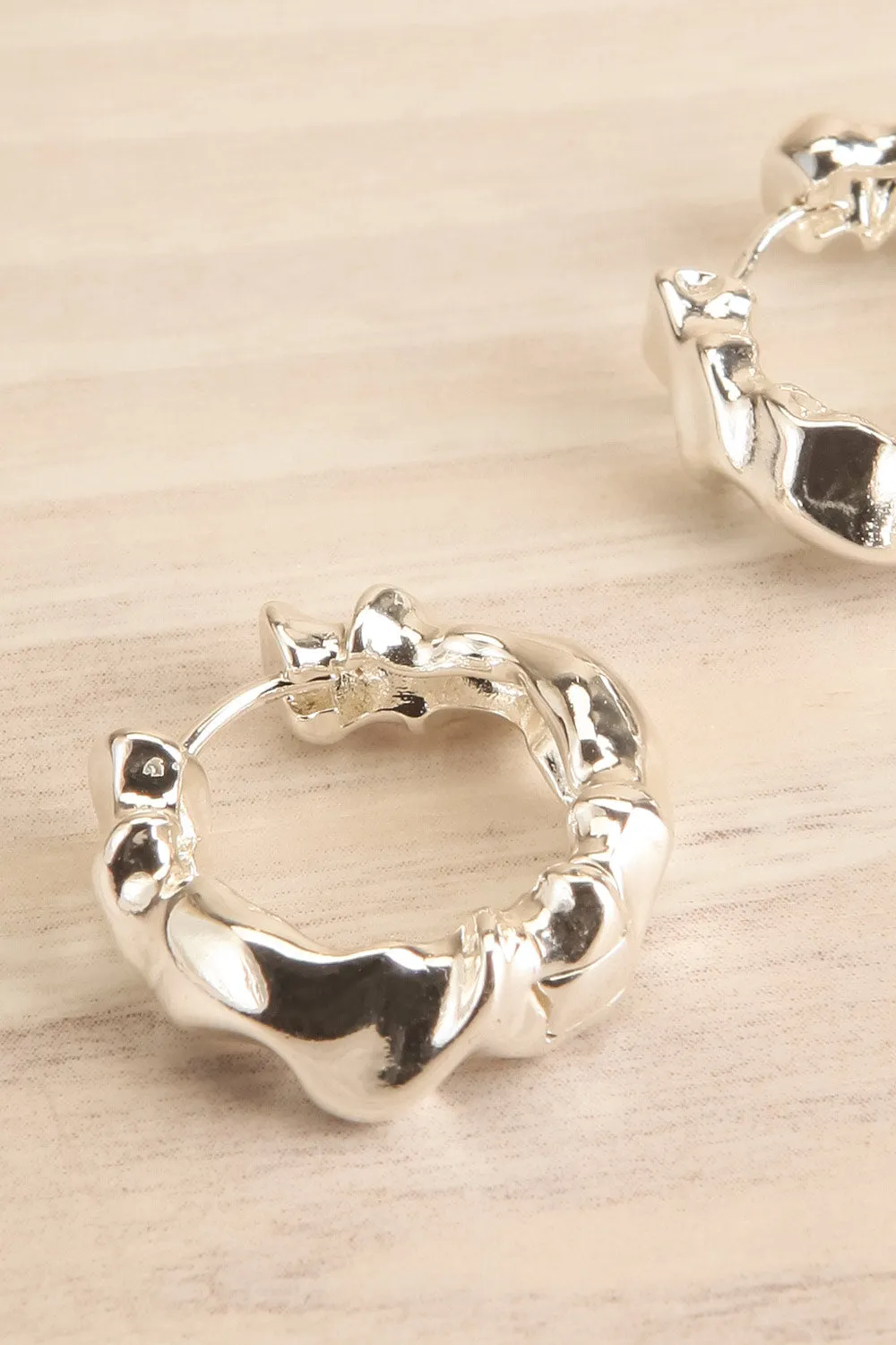 Mellia Silver | Recycled Textured Hoop Earrings